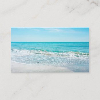 Tropical Florida Beach Sand Ocean Waves Sandpiper Business Card by Christine_Elizabeth at Zazzle