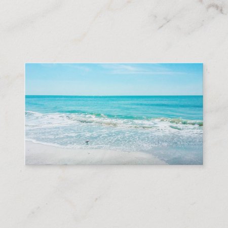 Tropical Florida Beach Sand Ocean Waves Sandpiper Business Card