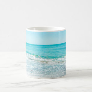 Tropical Florida Beach Sand Ocean Waves Sandpiper Coffee Mug