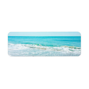 Tropical Florida Beach Sand Ocean Waves Sandpiper Label