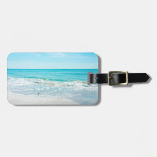 Tropical Florida Beach Sand Ocean Waves Sandpiper Luggage Tag
