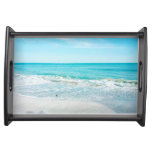 Tropical Florida Beach Sand Ocean Waves Sandpiper Serving Tray at Zazzle