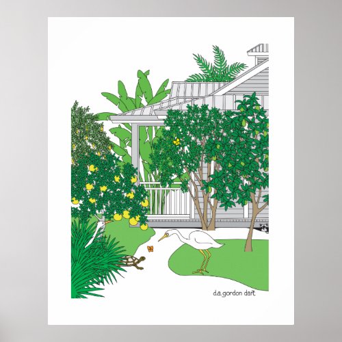 Tropical Florida House Poster