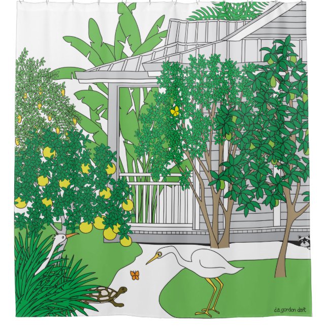 Tropical Florida House Shower Curtain (Front)