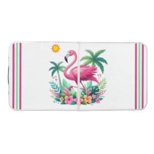 Tropical/Florida pink flamingo Beer Pong Table