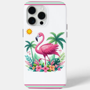 Tropical/Florida pink flamingo iPhone 15 Pro Max Case