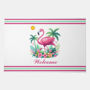 Tropical/Florida pink flamingo Doormat