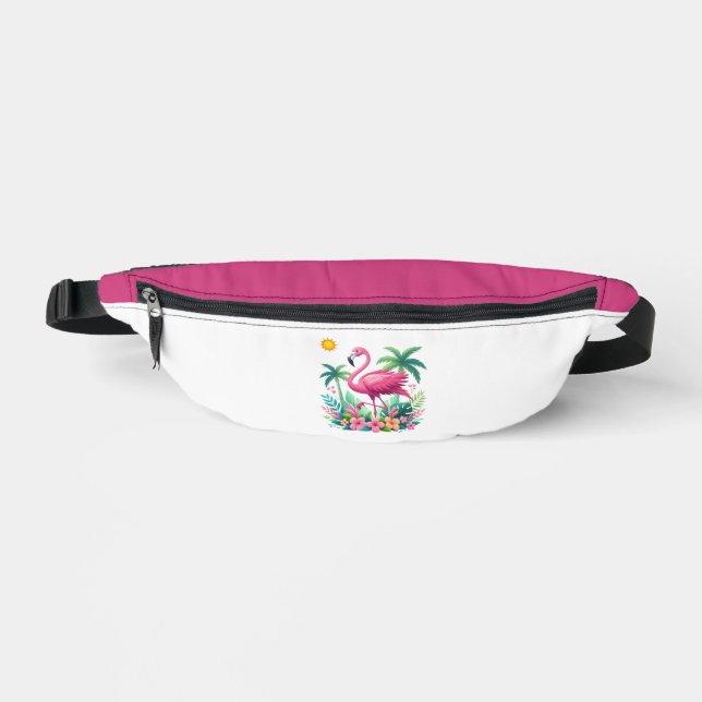 Tropical/Florida pink flamingo Fanny Pack (Front)