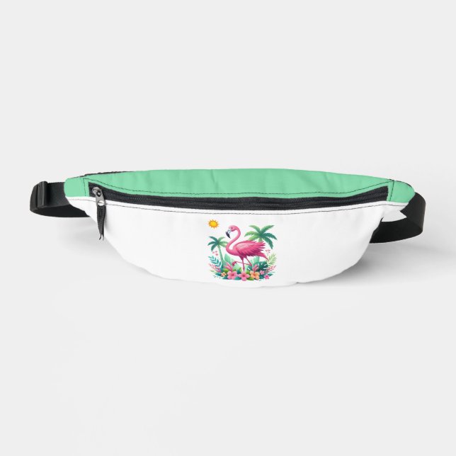 Tropical/Florida pink flamingo Fanny Pack (Front)