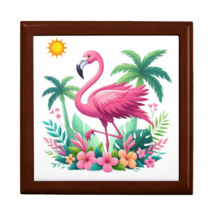 Tropical/Florida pink flamingo Gift Box