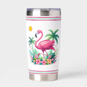 Tropical/Florida pink flamingo Insulated Tumbler