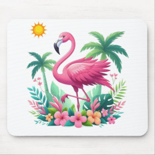 Tropical/Florida pink flamingo Mouse Pad