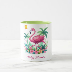 Tropical/Florida pink flamingo Mug