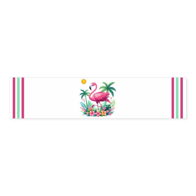 Tropical/Florida pink flamingo Napkin Bands (Unfolded)