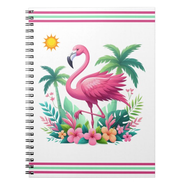 Tropical/Florida pink flamingo Notebook (Front)