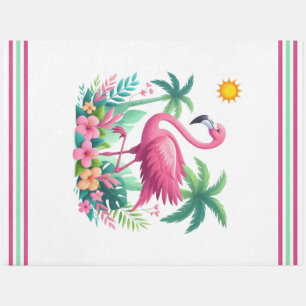 Tropical/Florida pink flamingo Outdoor Rug