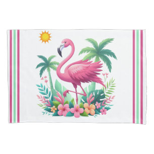 Tropical/Florida pink flamingo Pillow Case