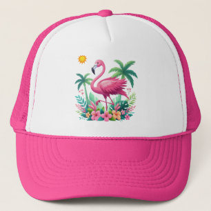Tropical/Florida pink flamingo Trucker Hat