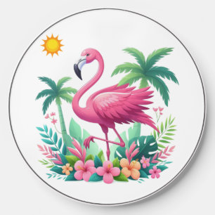 Tropical/Florida pink flamingo Wireless Charger