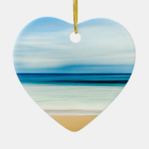 Tropical Florida Sandy Beach, Ocean & Waves Ceramic Ornament