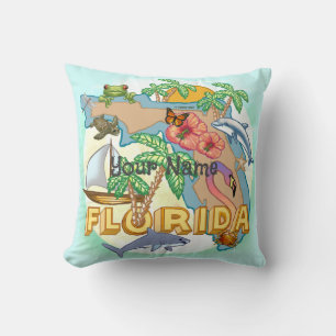 Tropical Florida Throw Pillow