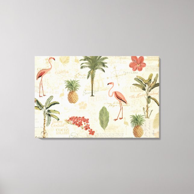 Tropical Floridian Pattern Canvas Print (Front)