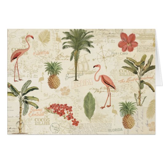 Tropical Floridian Pattern Cards (Front Horizontal)