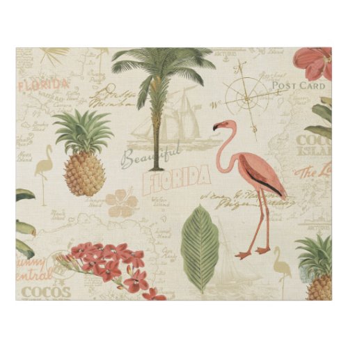 Tropical Floridian Pattern Faux Canvas Print