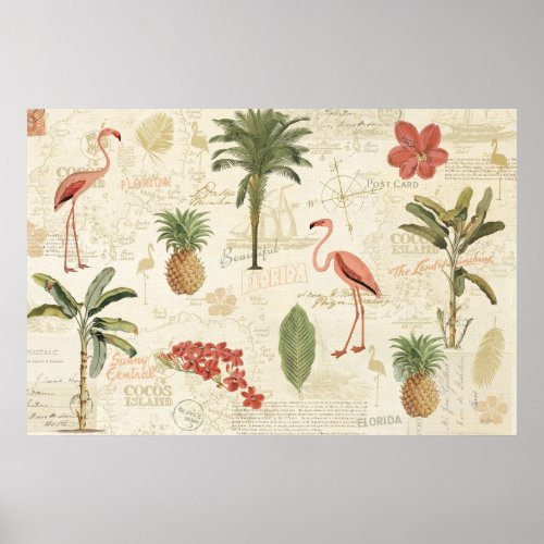 Tropical Floridian Pattern Poster