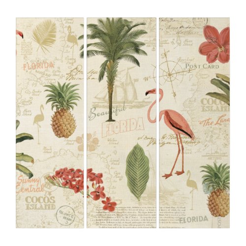 Tropical Floridian Pattern Triptych