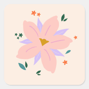 Tropical Flower 02 Square Sticker