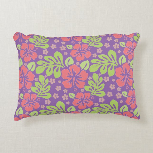 Tropical Flower Accent Pillow (Front)