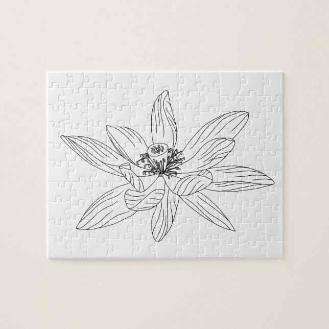 Tropical Flower Adult Coloring Puzzle (Horizontal)