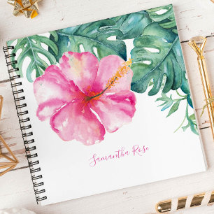 Tropical Flower and Greenery Personalized Journal