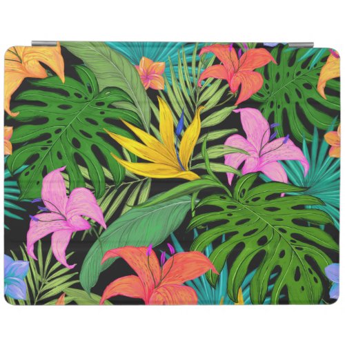 Tropical flower and palm leaf Hawaiian colorful iPad Smart Cover