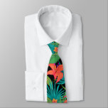 Tropical Flower And Palm Leaf Hawaiian Colorful Neck Tie at Zazzle