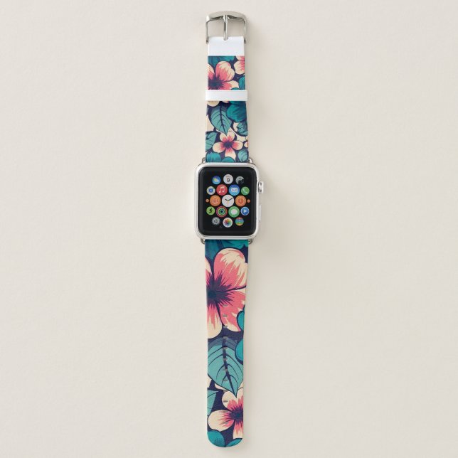 Tropical Flower Apple Watch Band (Front)