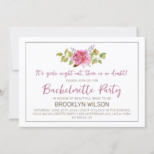 Tropical Flower Bachelorette Party Invitations