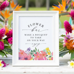 Tropical Flower Bar Shower Favor Print