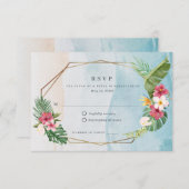 Tropical Flower Beach Wedding RSVP Card (Front/Back)
