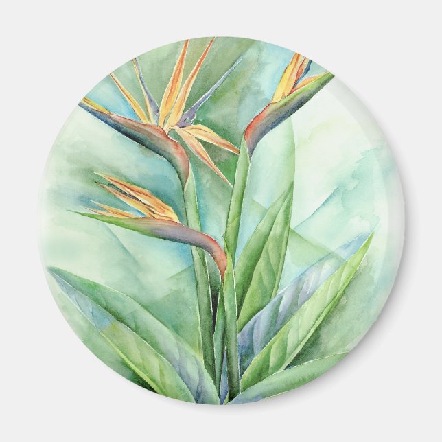 Tropical Flower Bird Of Paradise Painting - Multi Magnet (Front)