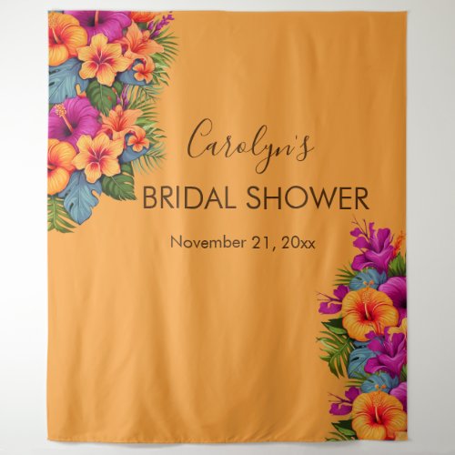 Tropical Flower Bridal Shower Photo Booth Backdrop