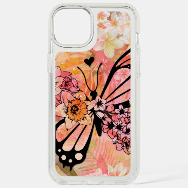 Tropical Flower Butterfly Speck iPhone Case (Front)