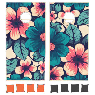 Tropical Flower Cornhole Set