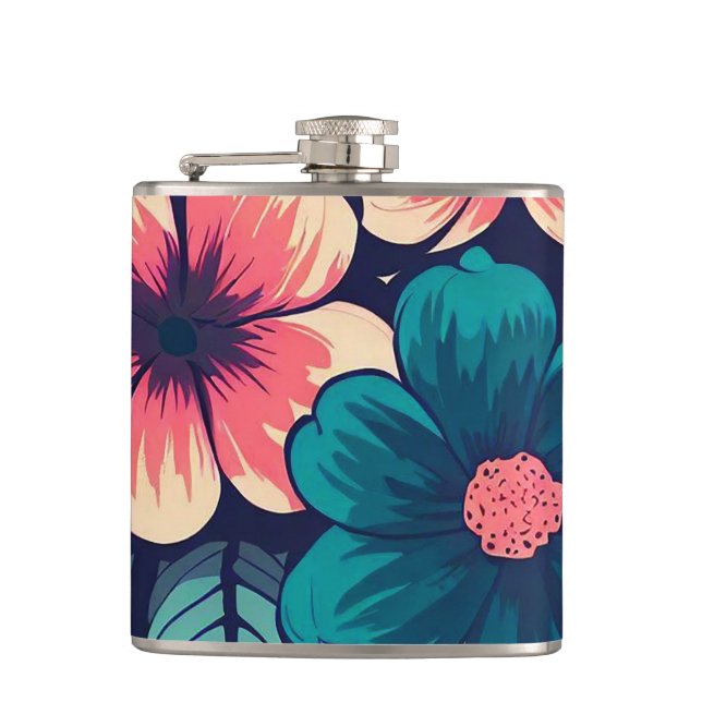 Tropical Flower Flask (Front)
