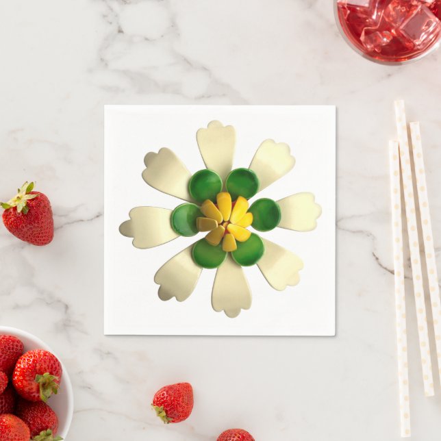 Tropical Flower Floral Spring Summer Wedding MOD Napkins (Insitu)