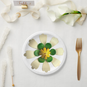 Tropical Flower Floral Spring Summer Wedding Paper Plates