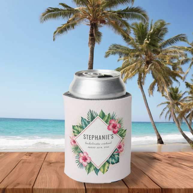 Tropical Flower Hibiscus Bachelorette Weekend      Can Cooler (Creator Uploaded)