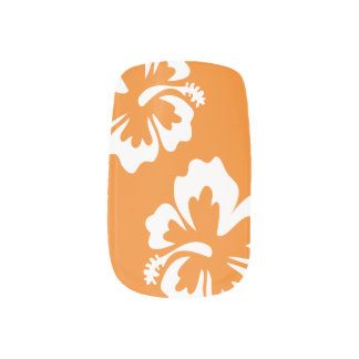 Tropical Flower(Hibiscus) Minx Nail Art
