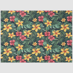 Tropical Flower Hibiscus Seamless Pattern Tissue Paper